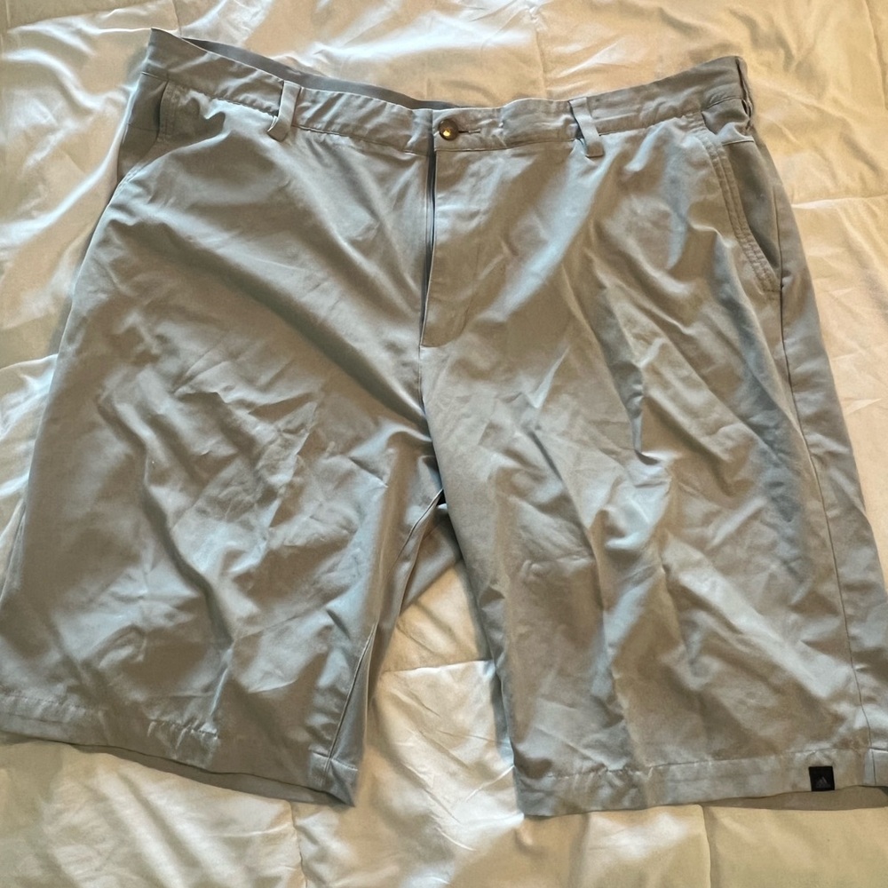 adidas Men's Light Gray Flat Front Shorts